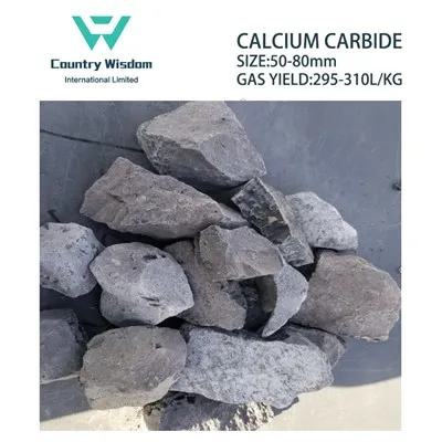Verksmiðjan í Kína selur kalsíumkarbíð með öllum stærðum 50-80mm / gasafköst 295L/Kg